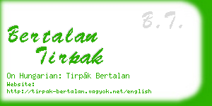 bertalan tirpak business card